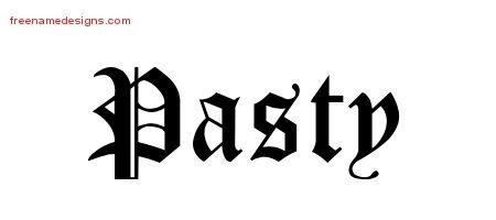 Pasty Blackletter Name Tattoo Designs