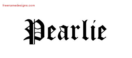 Pearlie Blackletter Name Tattoo Designs