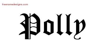 Polly Blackletter Name Tattoo Designs