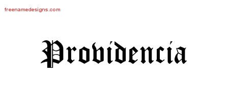 Providencia Blackletter Name Tattoo Designs