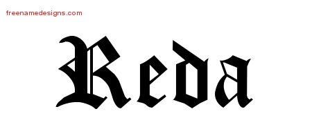 Reda Blackletter Name Tattoo Designs