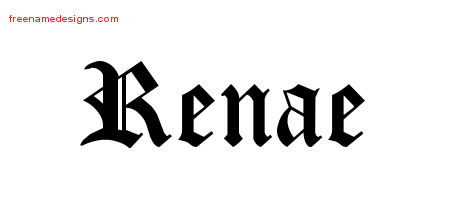 Renae Blackletter Name Tattoo Designs