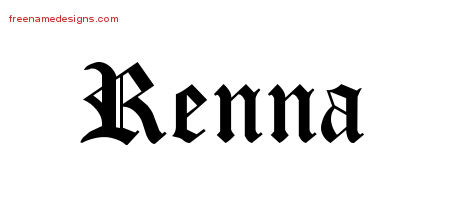 Renna Blackletter Name Tattoo Designs