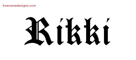 Rikki Blackletter Name Tattoo Designs