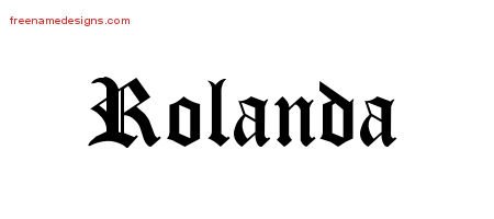 Rolanda Blackletter Name Tattoo Designs
