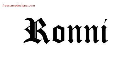 Ronni Blackletter Name Tattoo Designs