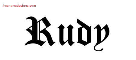 Rudy Blackletter Name Tattoo Designs