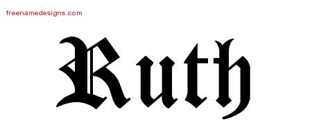 Ruth Blackletter Name Tattoo Designs