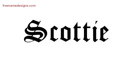 Scottie Blackletter Name Tattoo Designs