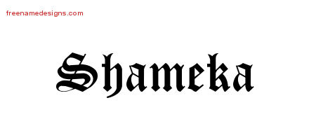 Shameka Blackletter Name Tattoo Designs