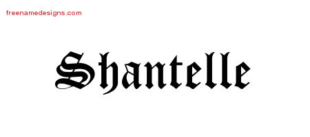 Shantelle Blackletter Name Tattoo Designs