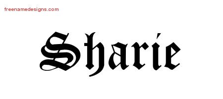 Sharie Blackletter Name Tattoo Designs