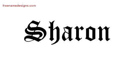 Sharon Blackletter Name Tattoo Designs