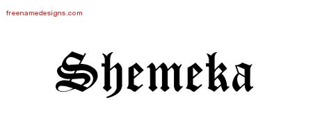 Shemeka Blackletter Name Tattoo Designs