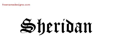 Sheridan Blackletter Name Tattoo Designs