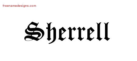 Sherrell Blackletter Name Tattoo Designs