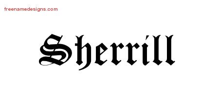 Sherrill Blackletter Name Tattoo Designs