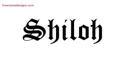 Shiloh Blackletter Name Tattoo Designs