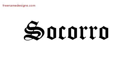 Socorro Blackletter Name Tattoo Designs
