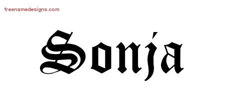 Sonja Blackletter Name Tattoo Designs