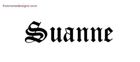 Suanne Blackletter Name Tattoo Designs