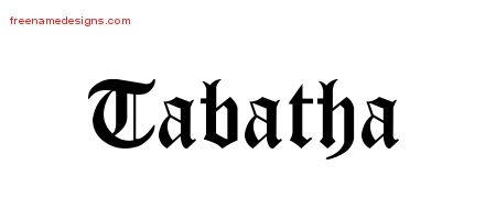 Tabatha Blackletter Name Tattoo Designs