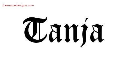 Tanja Blackletter Name Tattoo Designs