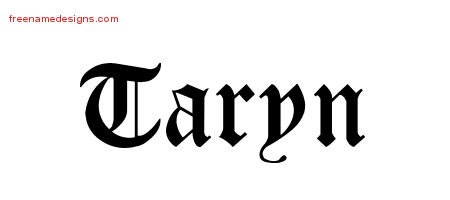 Taryn Blackletter Name Tattoo Designs