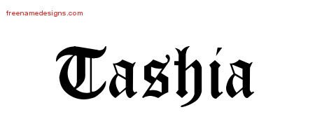 Tashia Blackletter Name Tattoo Designs