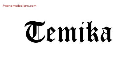 Temika Blackletter Name Tattoo Designs