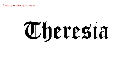 Theresia Blackletter Name Tattoo Designs