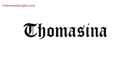 Thomasina Blackletter Name Tattoo Designs