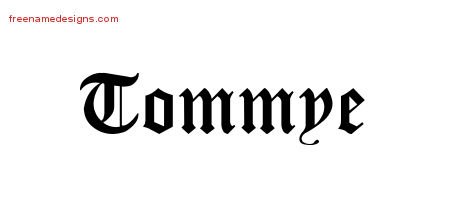 Tommye Blackletter Name Tattoo Designs