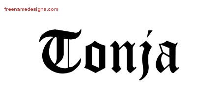 Tonja Blackletter Name Tattoo Designs