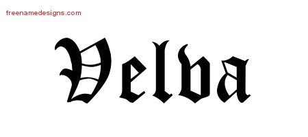 Velva Blackletter Name Tattoo Designs
