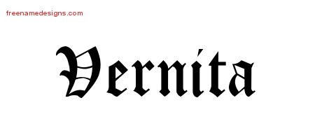 Vernita Blackletter Name Tattoo Designs