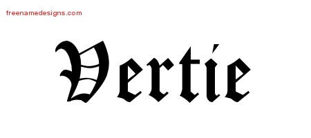 Vertie Blackletter Name Tattoo Designs