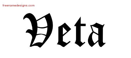 Veta Blackletter Name Tattoo Designs