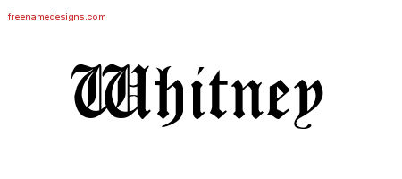 Whitney Blackletter Name Tattoo Designs