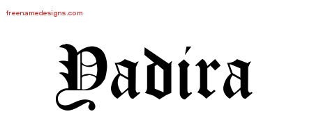 Yadira Blackletter Name Tattoo Designs