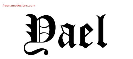 Yael Blackletter Name Tattoo Designs