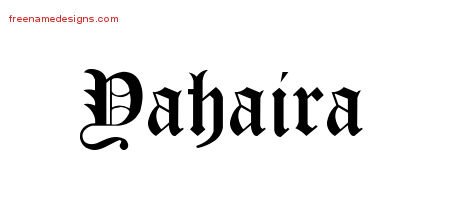 Yahaira Blackletter Name Tattoo Designs