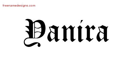 Yanira Blackletter Name Tattoo Designs