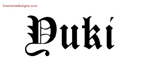 Yuki Blackletter Name Tattoo Designs