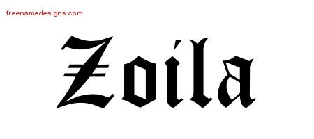 Zoila Blackletter Name Tattoo Designs