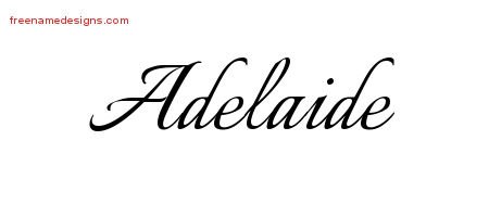 Adelaide Calligraphic Name Tattoo Designs