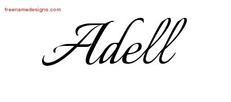 Adell Calligraphic Name Tattoo Designs