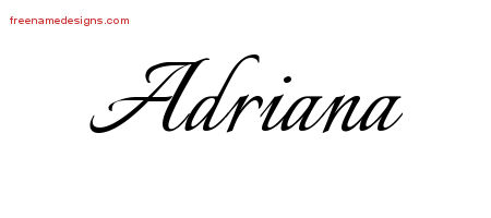 Adriana Calligraphic Name Tattoo Designs