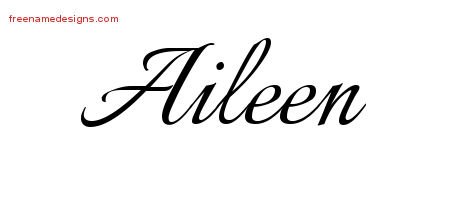 Aileen Calligraphic Name Tattoo Designs