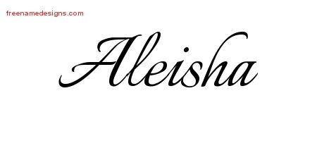 Aleisha Calligraphic Name Tattoo Designs